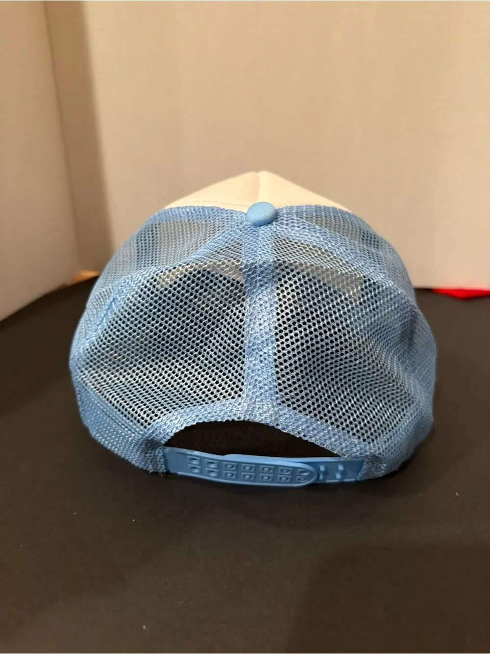 Faith Can Move Mountains Light Blue Trucker Hat. Custom. New.